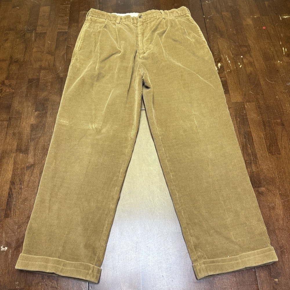 Brooks Brothers Elliot‎ Corduroy Pants Mens 34x29 (tag 36x30) Pleated Academia